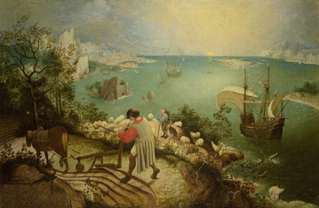 老彼得·布勒哲爾 Pieter Brueghel:《伊卡洛斯的墮落風景》